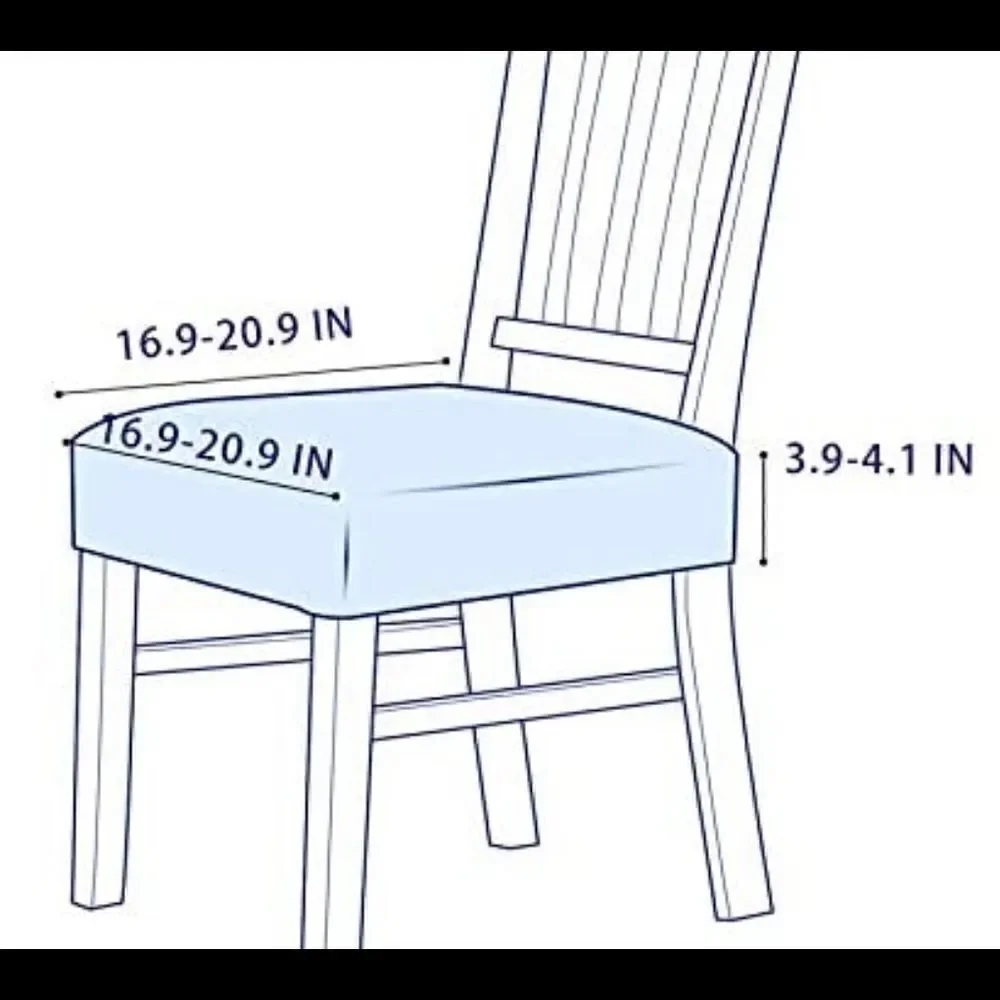 Subrtex Dining Room Chair Seat Covers Stretch (Light Grey, 2PCS)